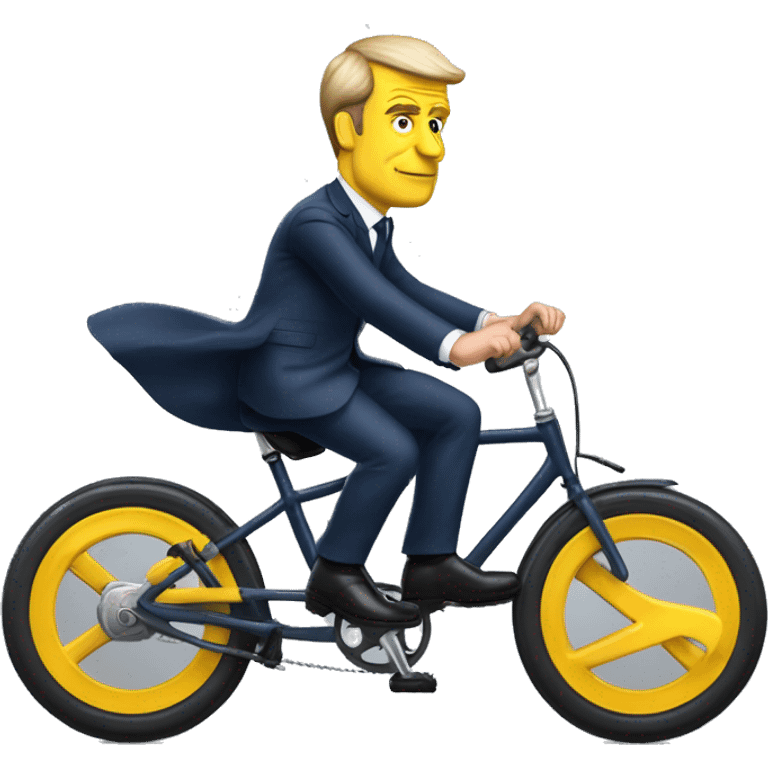 President macron sur velo avec 4 de ses gardes du corps emoji