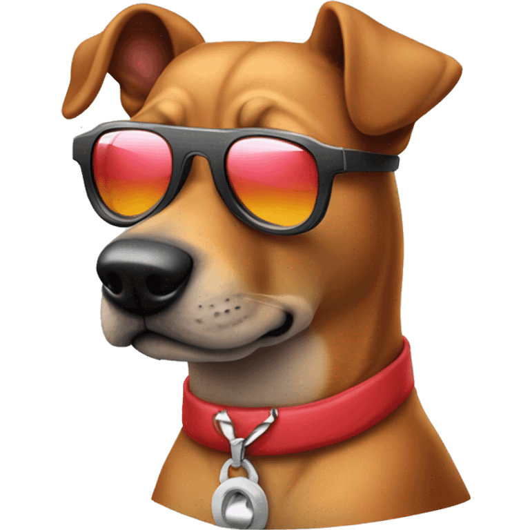 Perro salchicha con gafas modo gangsta emoji