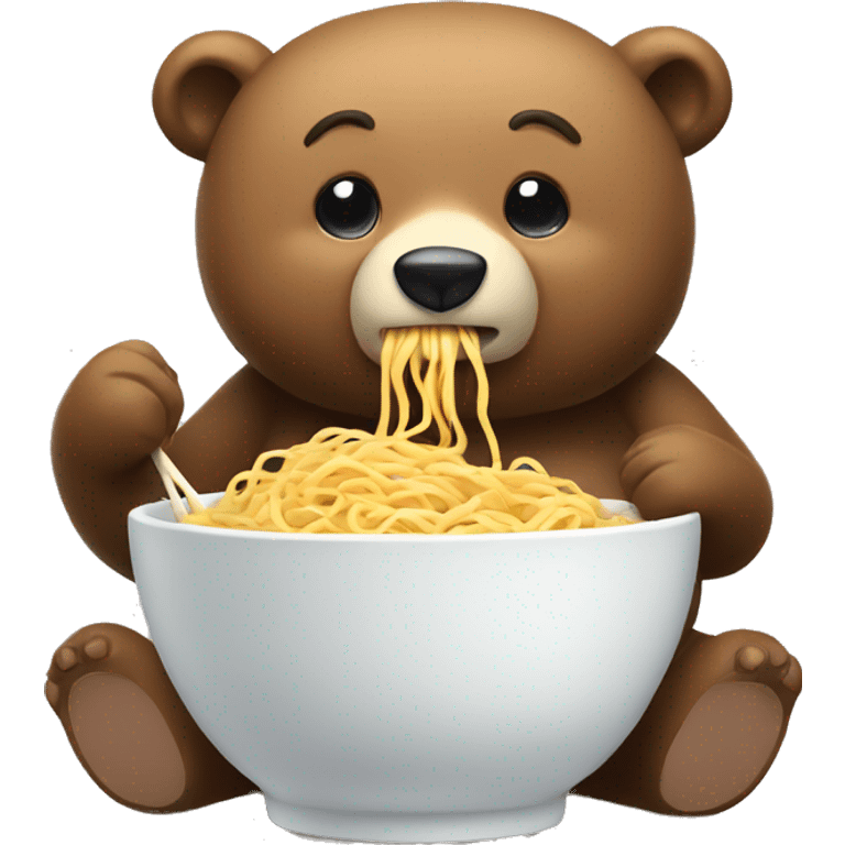 Bear eating noodles emoji