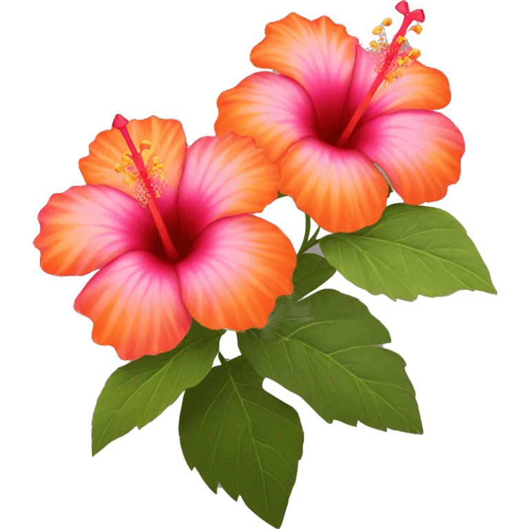 pink and orange hibiscus flowers emoji