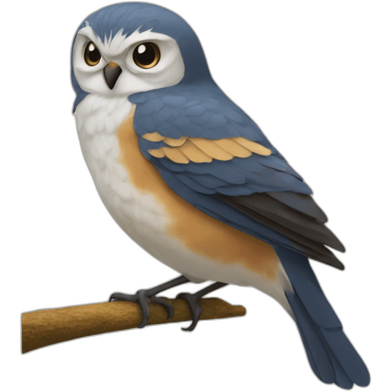 Chat sur oiseau emoji