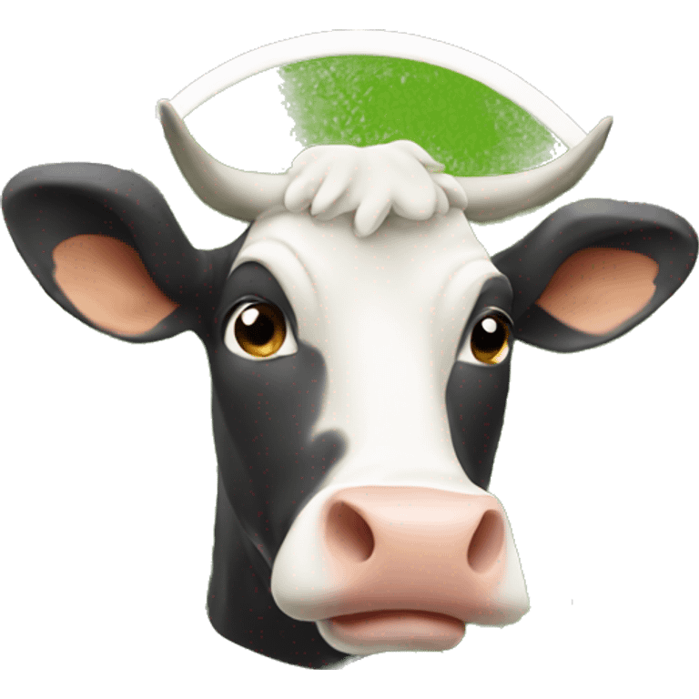 Cow eating grass emoji