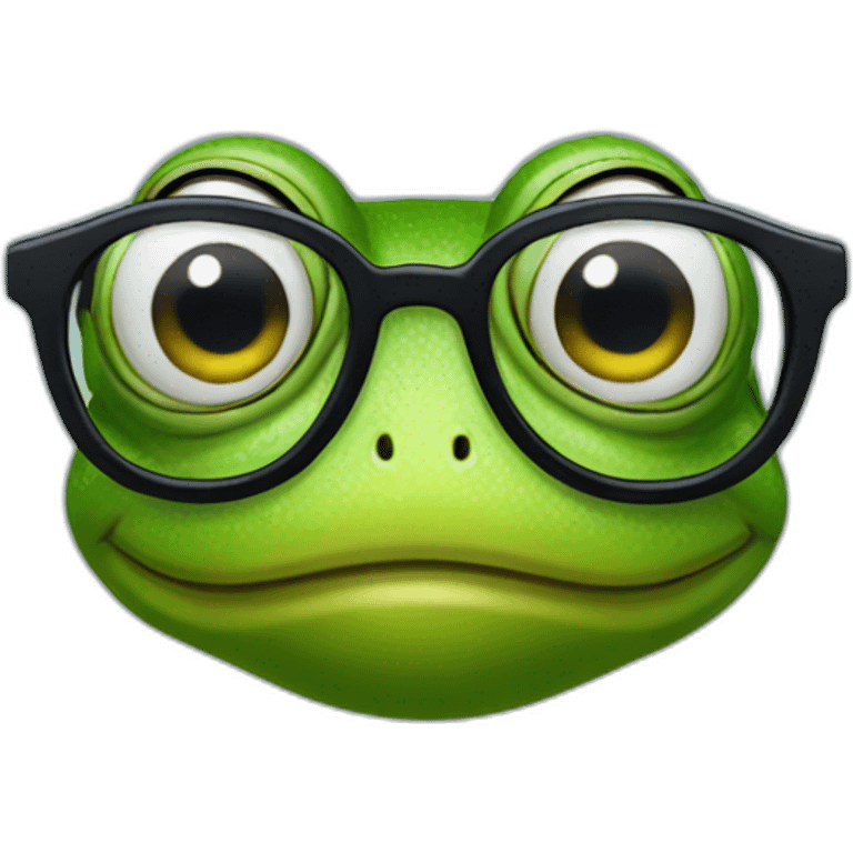 frog wearing glasses emoji