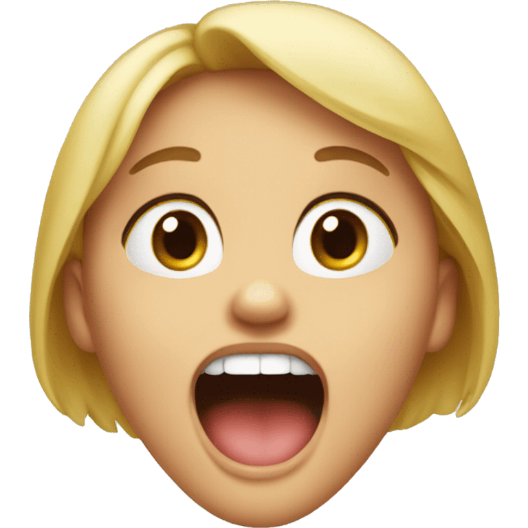 a little girl with her mouth open in a O shape emoji