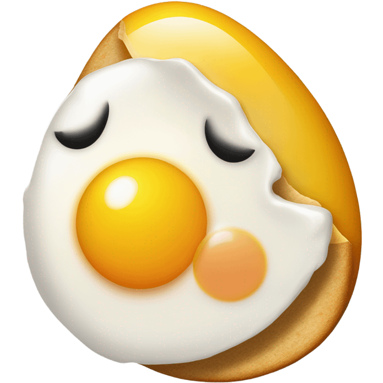 A fried egg smoking a cigarette  emoji