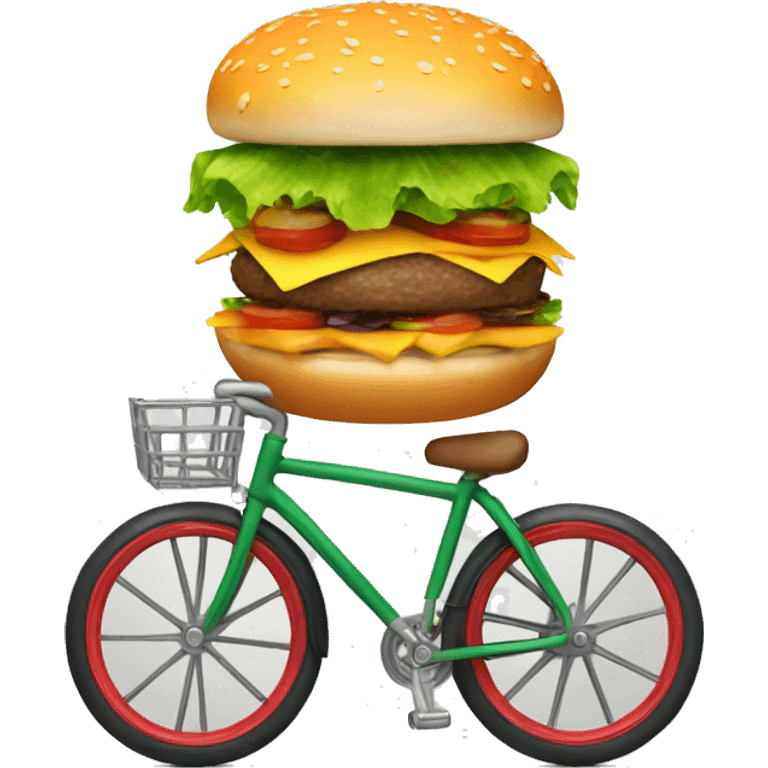 Hamburger riding a bicycle emoji