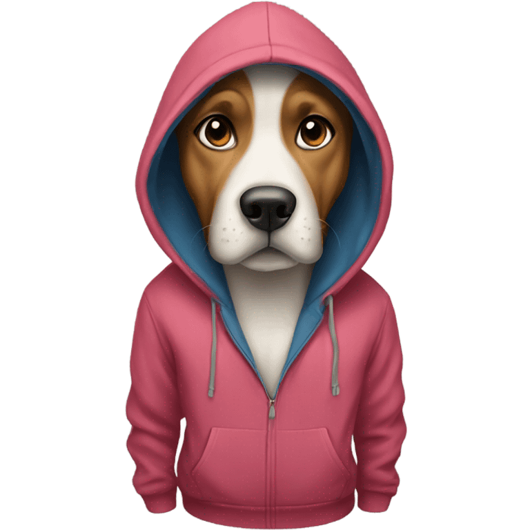 Dog wearing a hoodie emoji