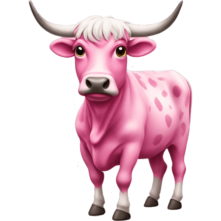 Pink highlander spotted cow emoji