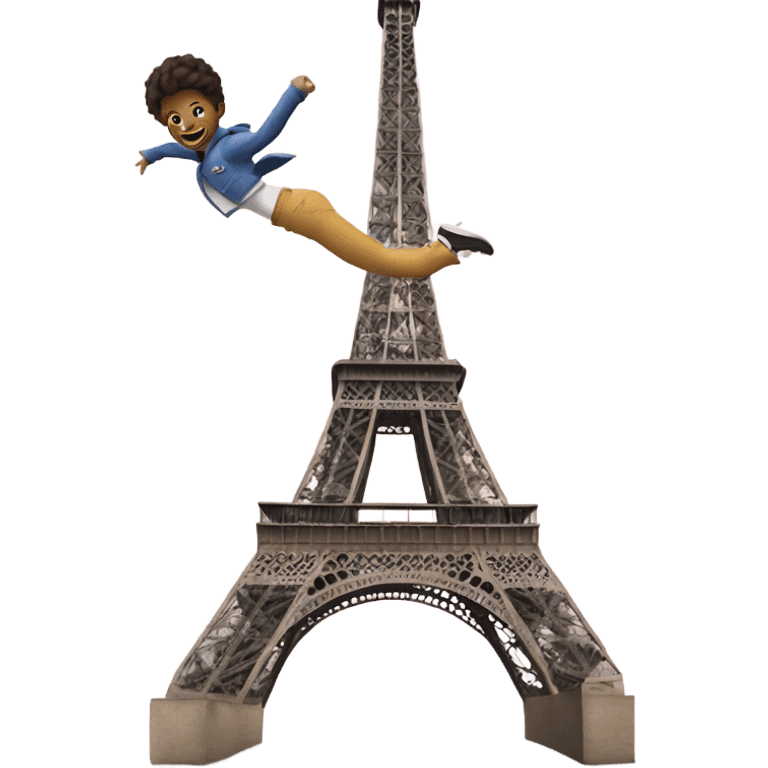 Me jumping over the eiffel tower emoji