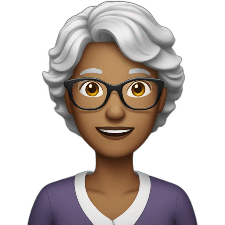 older woman with grey hair and glasses emoji