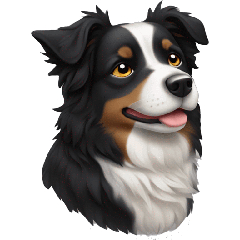 Small black australian shepherd dog sleeping  emoji