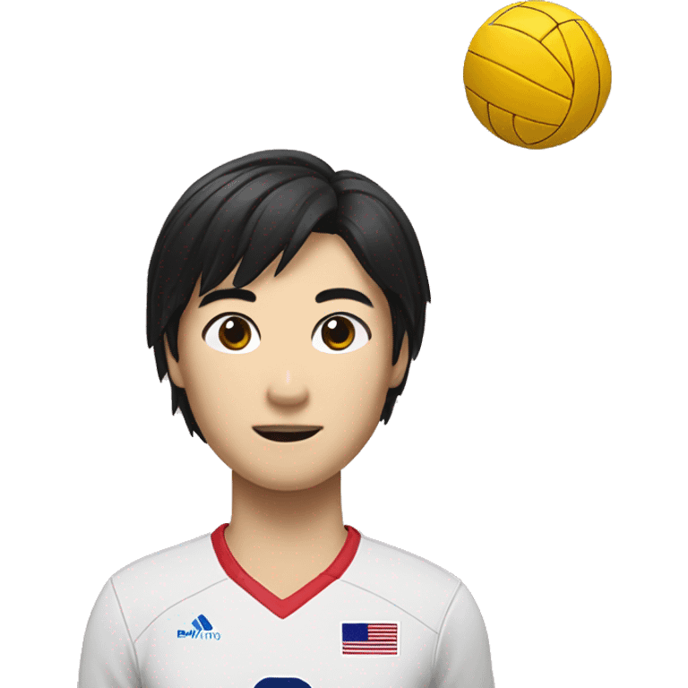 "A volleyball player with black bobbed hair wearing a South Korean uniform with the number 10, who is Asian." emoji