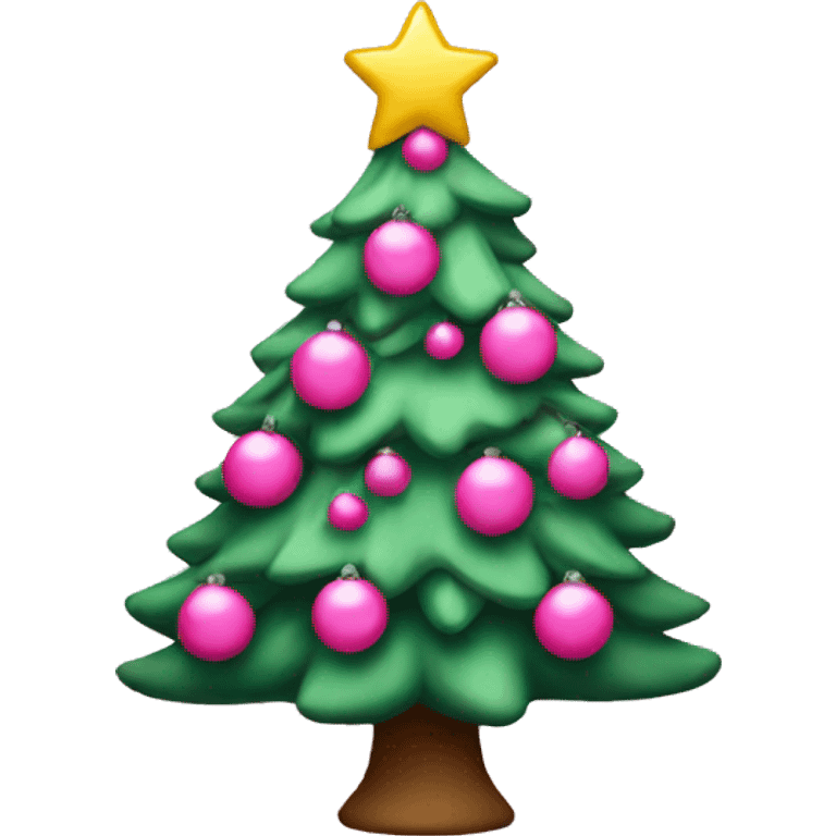 Pink Christmas tree emoji