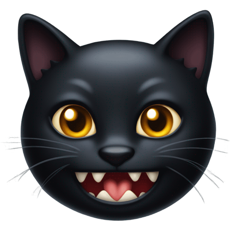  black cat with evil mischievous smile emoji