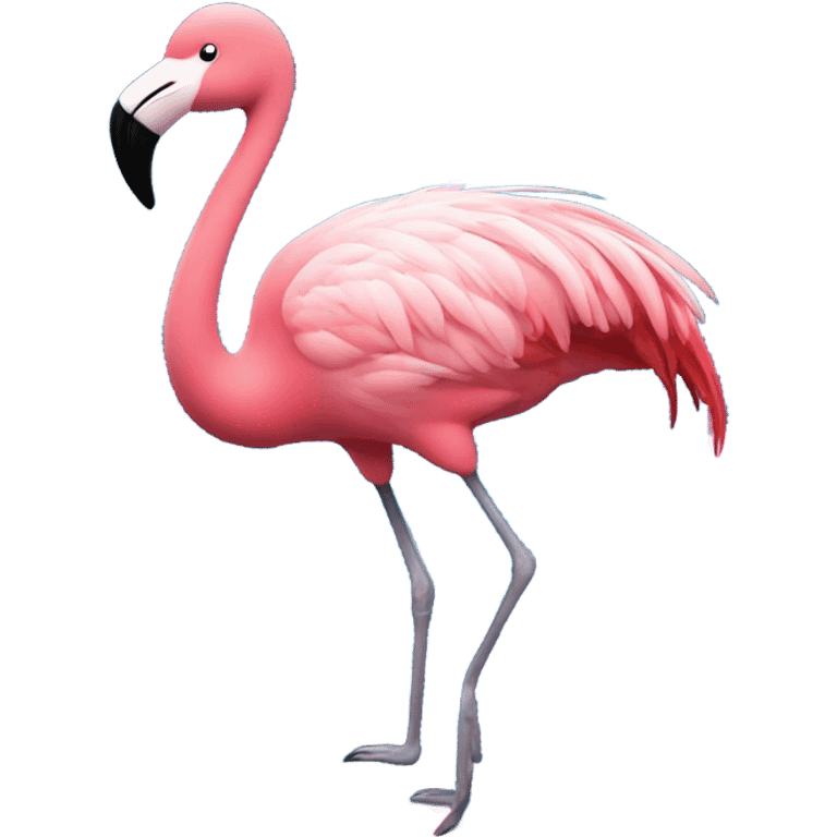 Flamingo with hearts  emoji