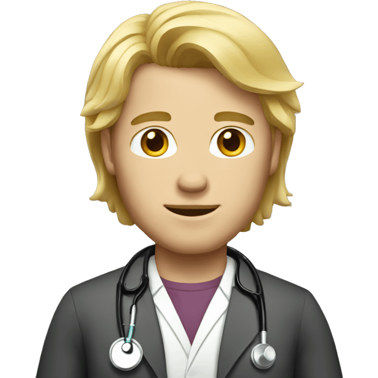 men blond medium hair doctor emoji