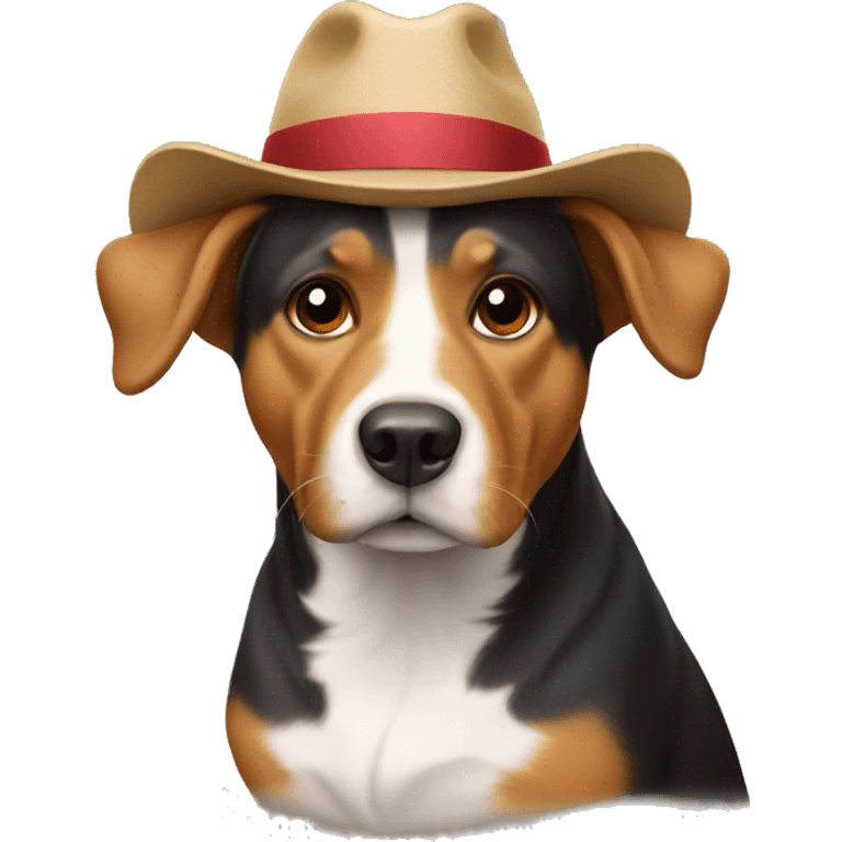 Dog wearing hat emoji