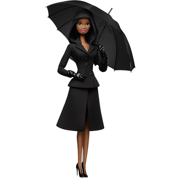 Stunning in the Spotlight Barbie, teen Enid Sinclair ,showing off, show full body,accessories  gloves funeral veil covering face umbrella  emoji