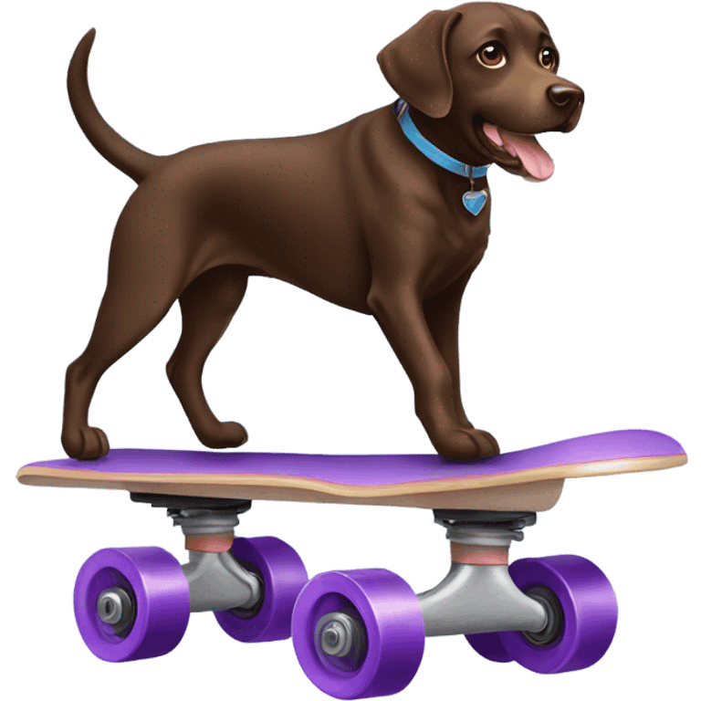 Chocolate lab roller skating  emoji