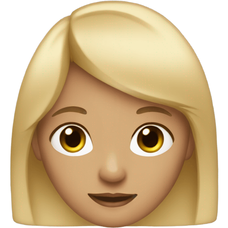 girl has blone hair and Bangs emoji