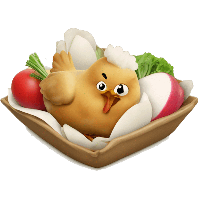 chicken pozoloe with radish emoji