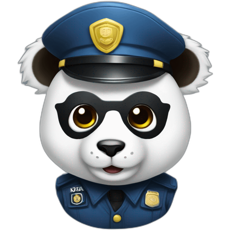 Panda policía tierno emoji