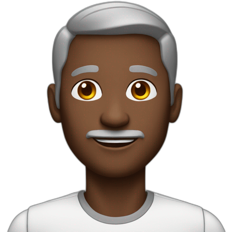 face of handsome and slim 50 year old dark-skinned engineer emoji