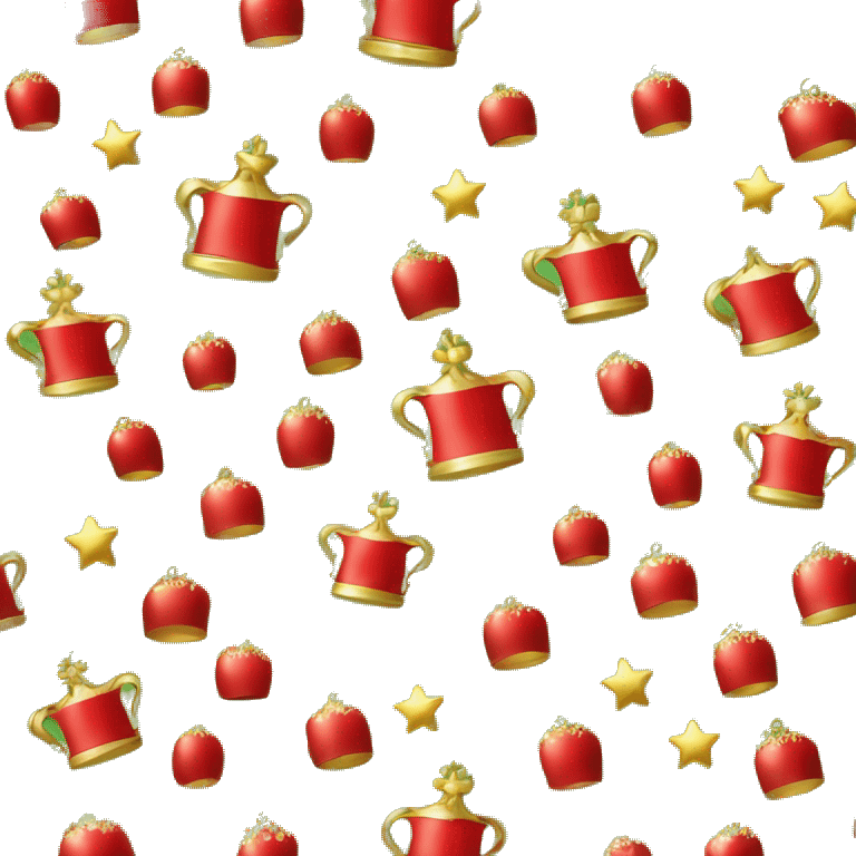 Couronne de Noël verte rouge et dorée classique emoji