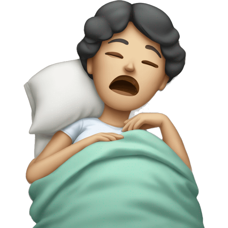 woman with snoring emoji