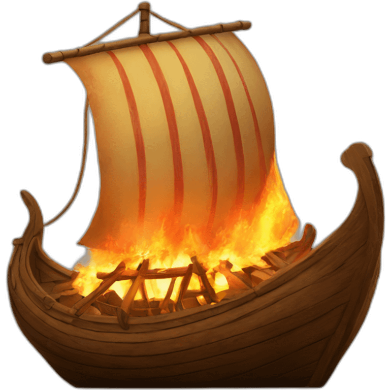 viking boats on fire emoji