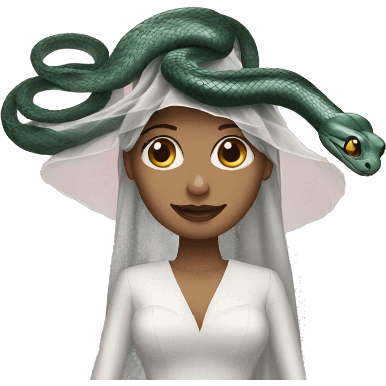 snake wearing wedding veil emoji