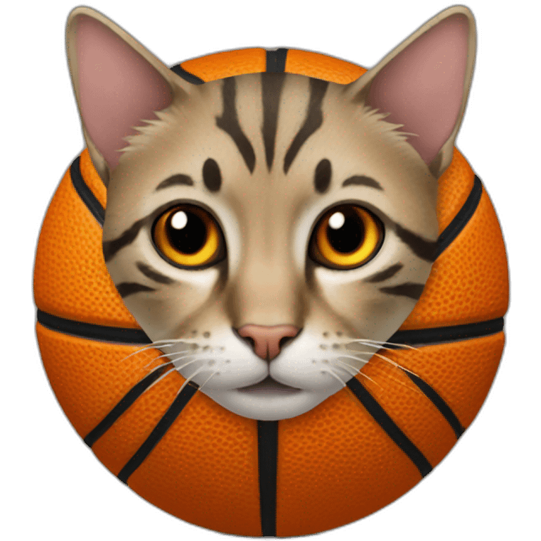 cat orange basketball emoji