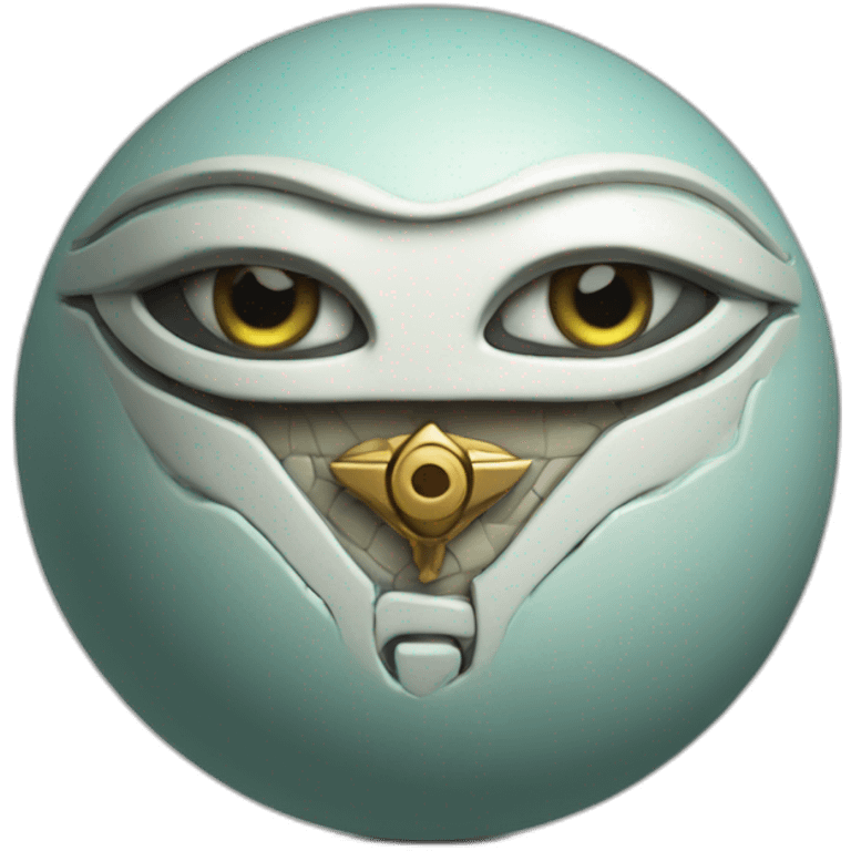 3d sphere with a cartoon Guardian skin texture with Eye of Horus emoji