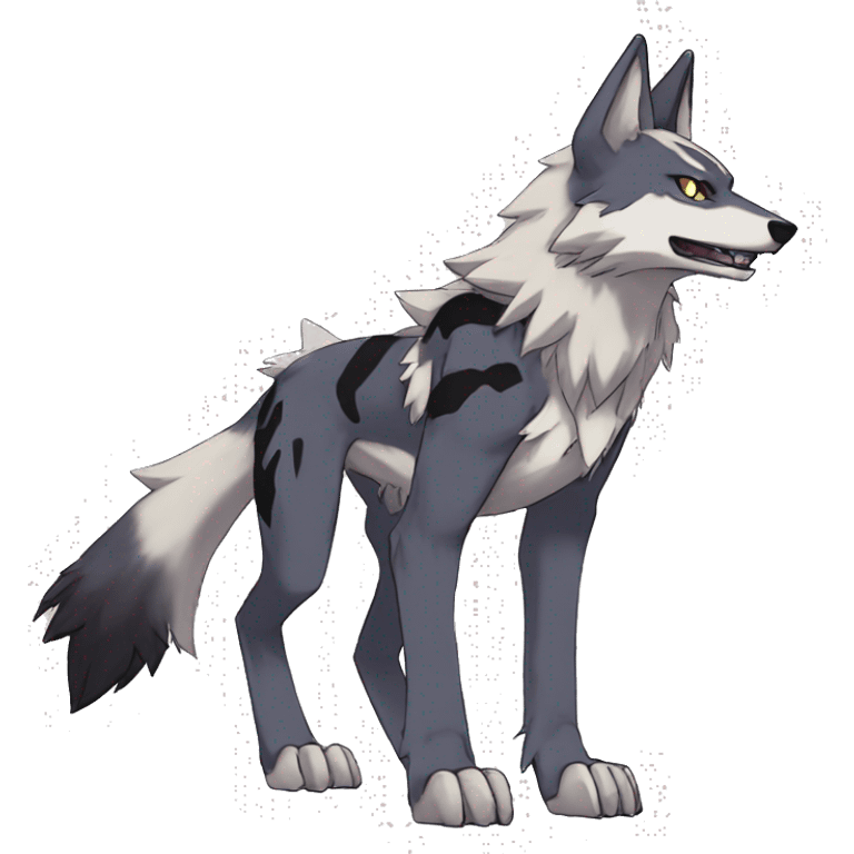  Cool Edgy War-Digimon-Fakemon-Wolf with edgy markings full body emoji