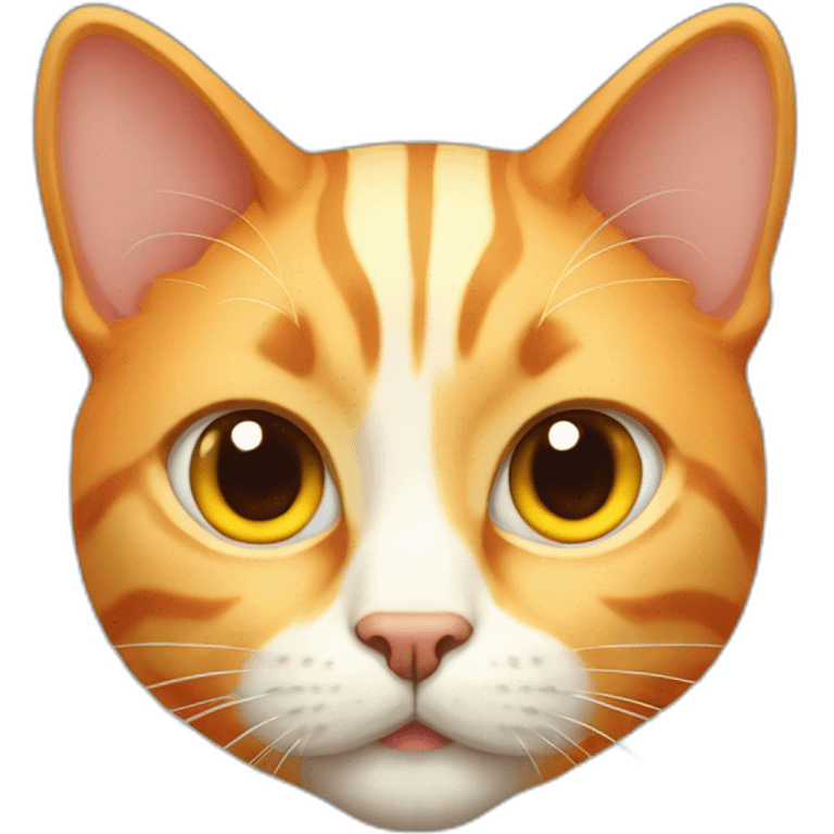 fully orange angular face cat cute yellow eyes emoji