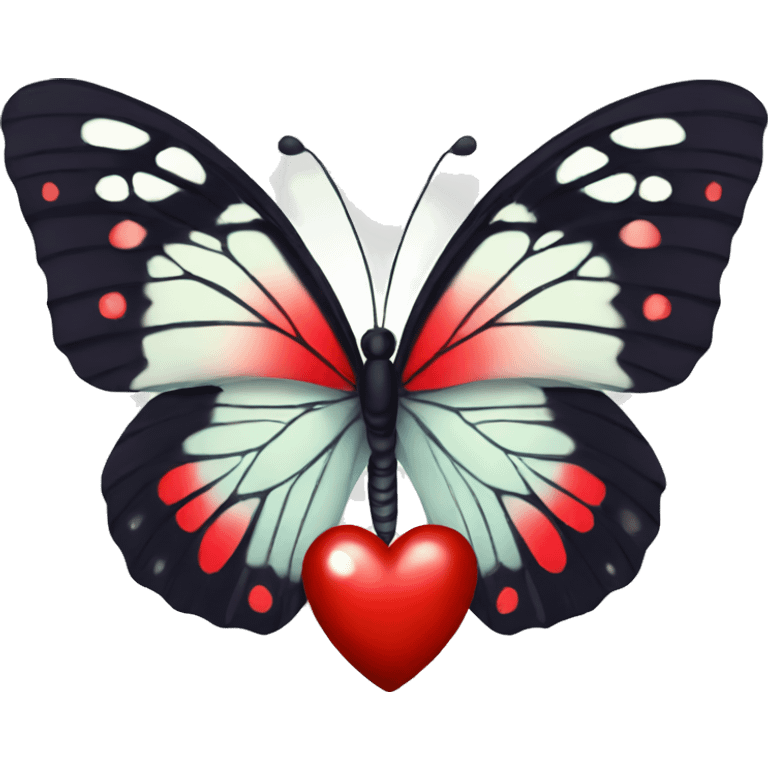 Butterfly with red heart emoji