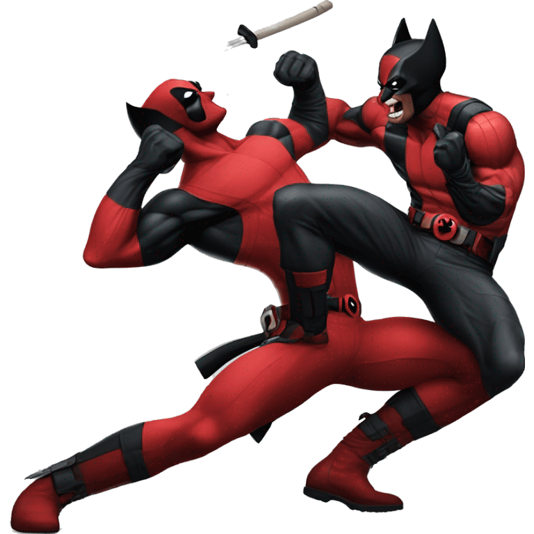 wolverine smacking deadpool emoji