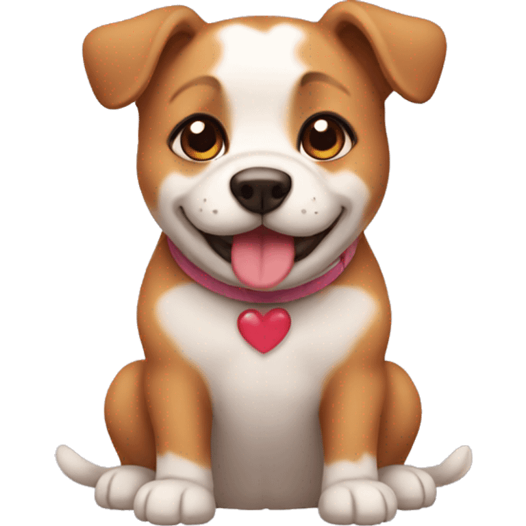 Cute dog falling in love emoji