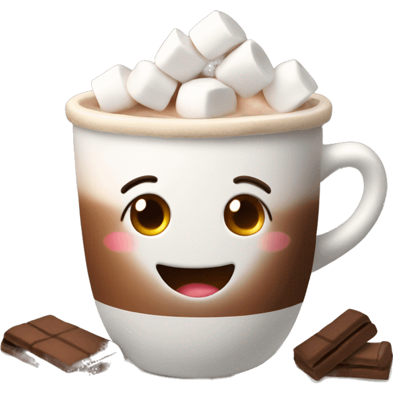 Hot coco with marshmallows  emoji