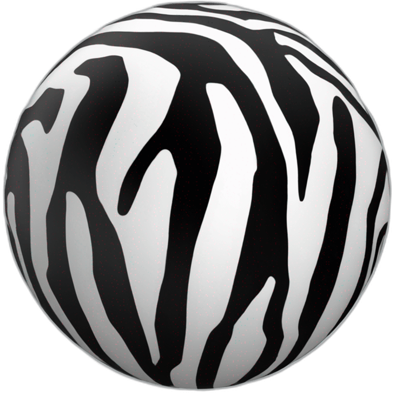 3d sphere with zebra skin pattern texture emoji