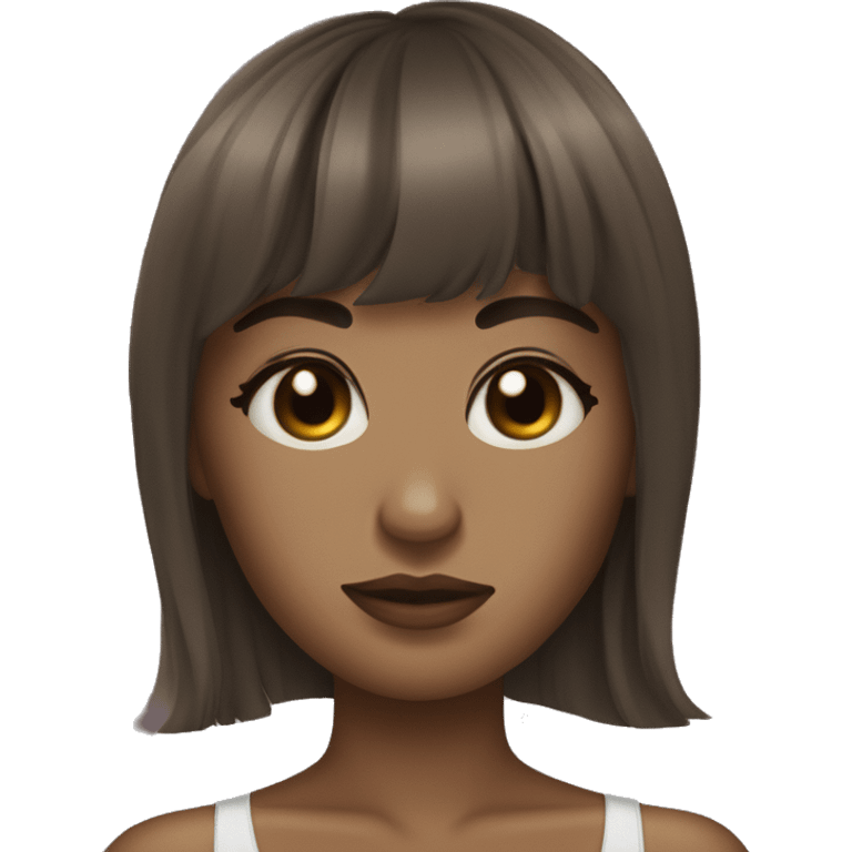 Brunnete beautiful girl with bangs sleeping  emoji