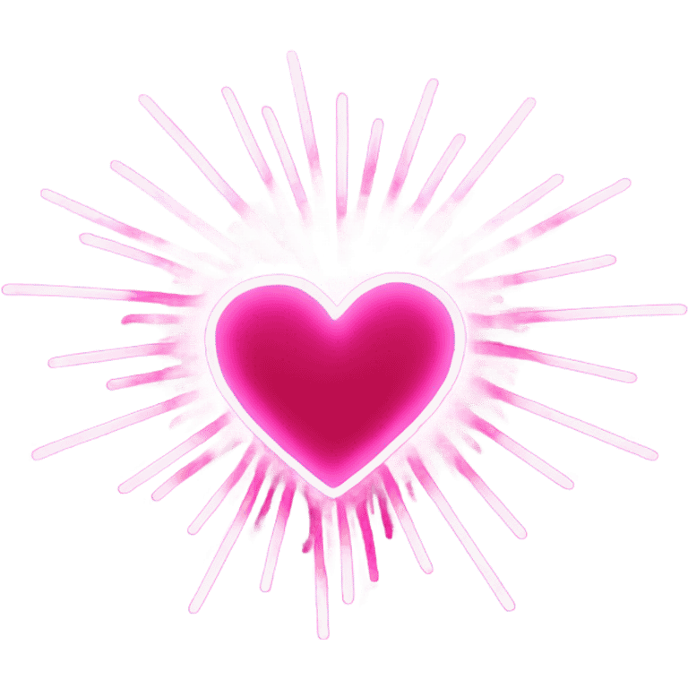 Neon pink fireworks that form a heart  emoji