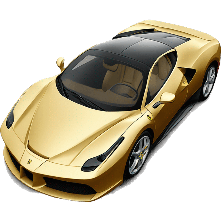 Gold ferrari with bugatti emoji