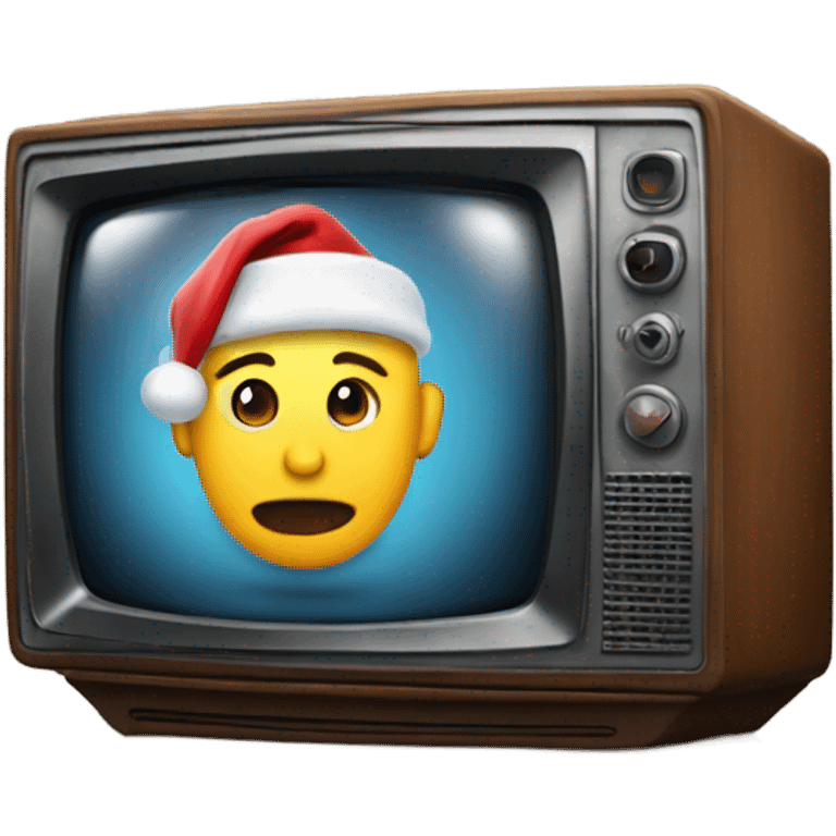 Tv with old Christmas film on emoji