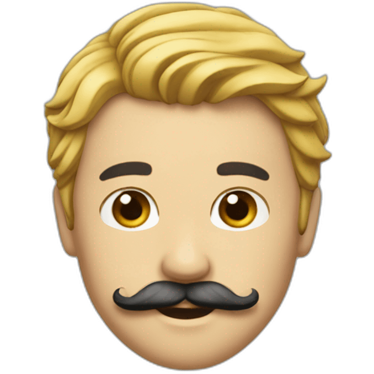 side parted hair and mustache emoji