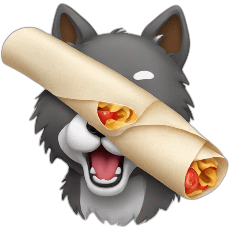 Wolf eating wrap emoji