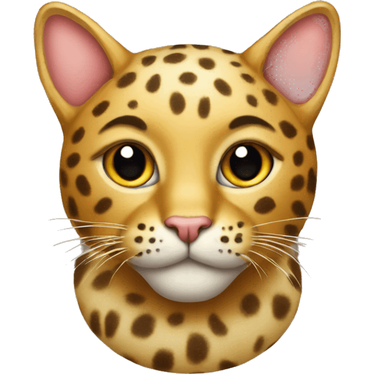 golden cat with leopard colored ball emoji