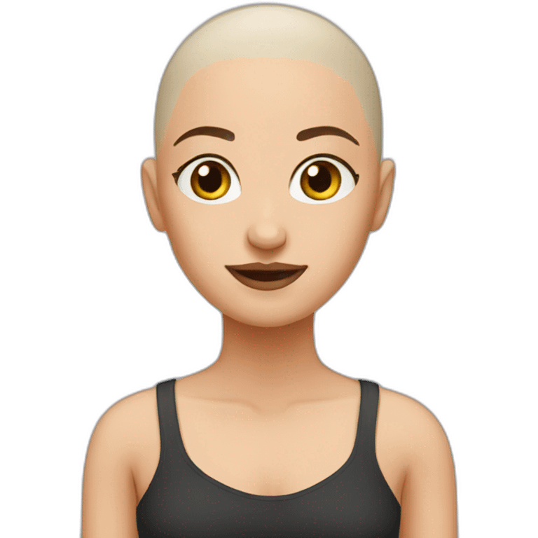 Bald girl standing emoji