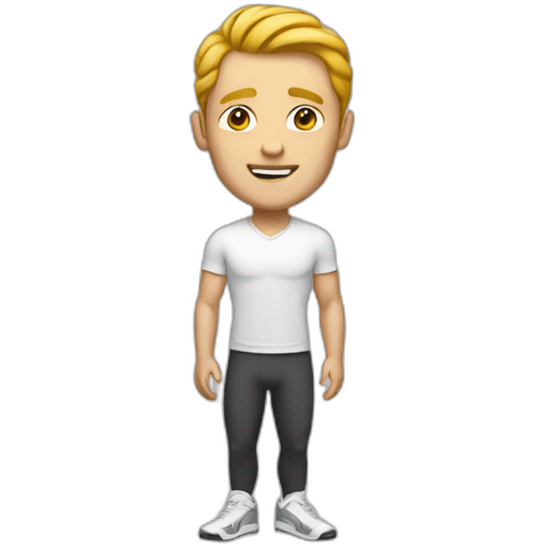 A full-length athletic white man emoji