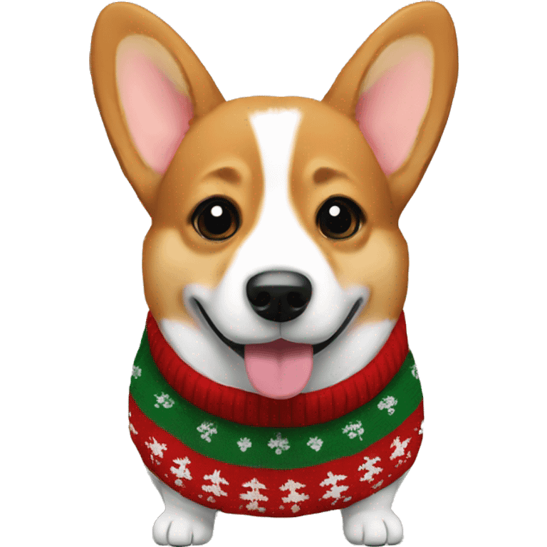 Corgi in a Christmas sweater emoji